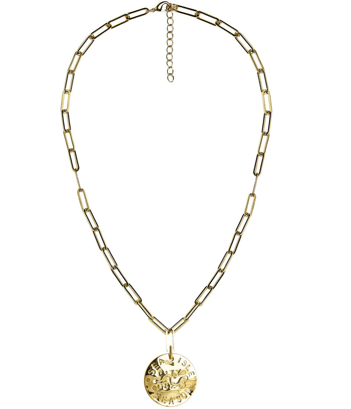 Beach Tag Charm Necklace – 18k Gold Plated - Image 10