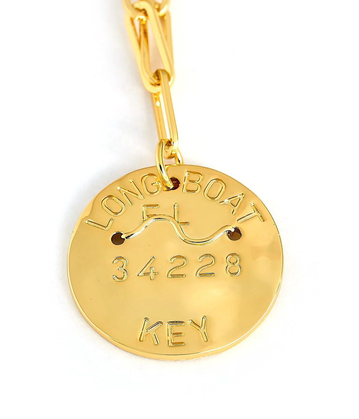 Beach Tag Charm Necklace – 18k Gold Plated - Image 100