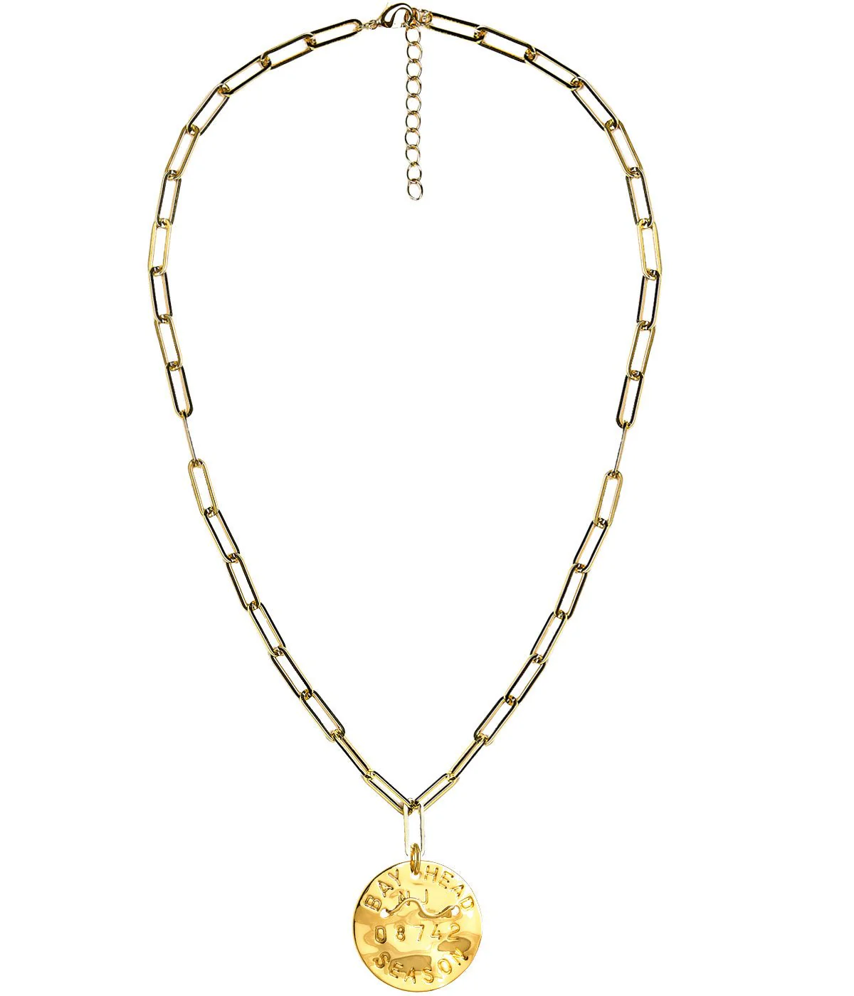 Beach Tag Charm Necklace – 18k Gold Plated - Image 19