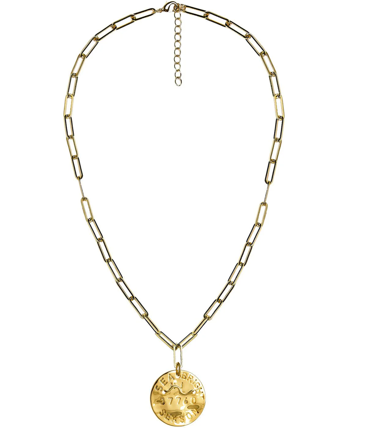 Beach Tag Charm Necklace – 18k Gold Plated - Image 21