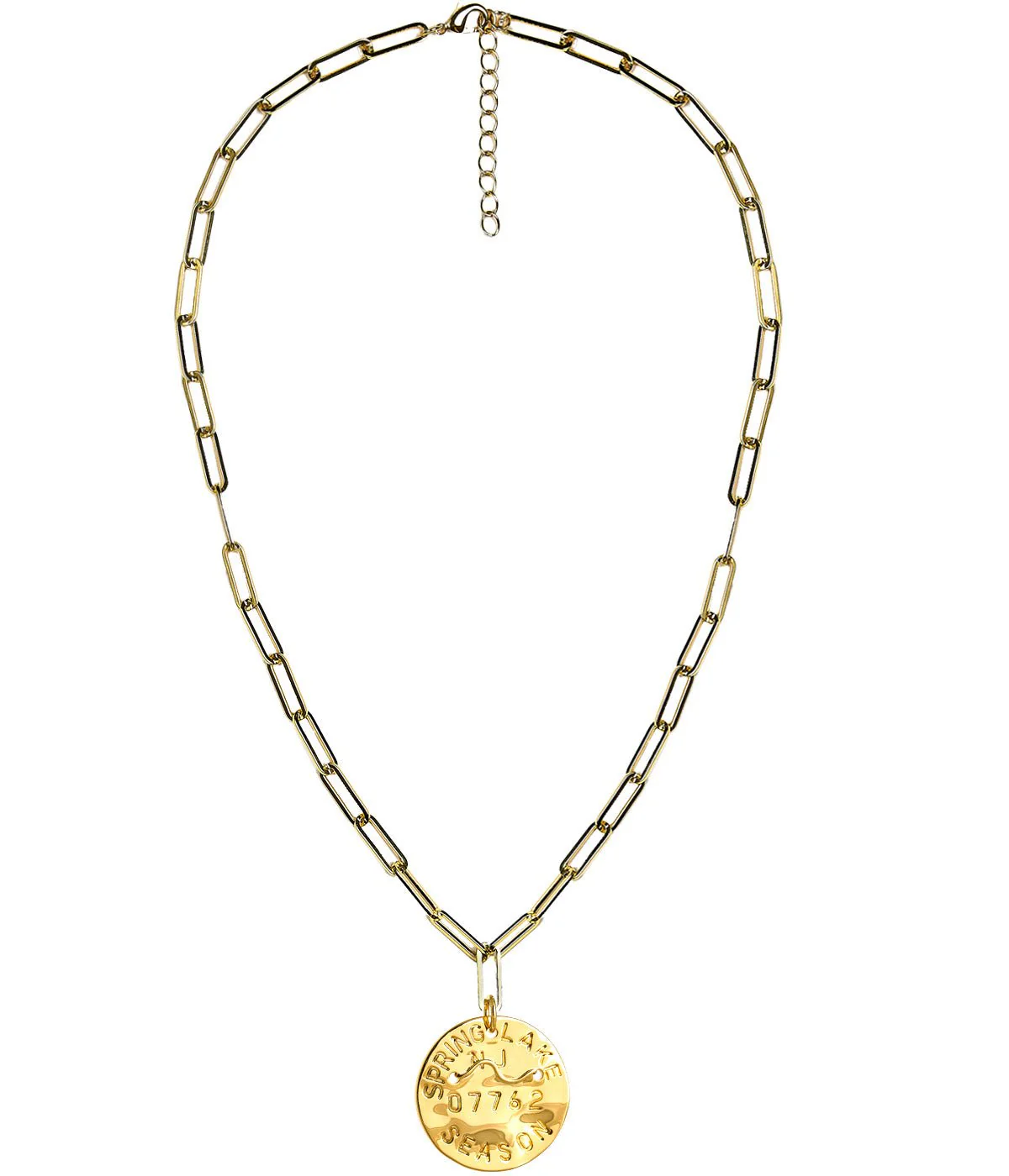 Beach Tag Charm Necklace – 18k Gold Plated - Image 22