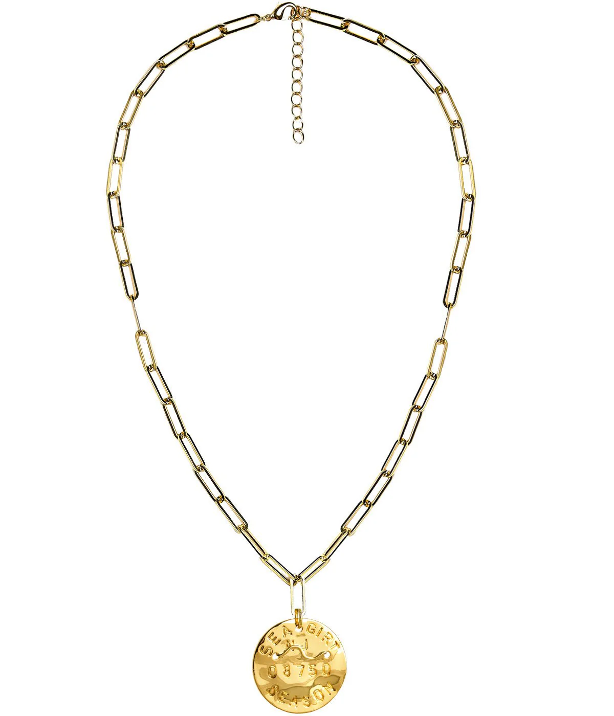 Beach Tag Charm Necklace – 18k Gold Plated - Image 23