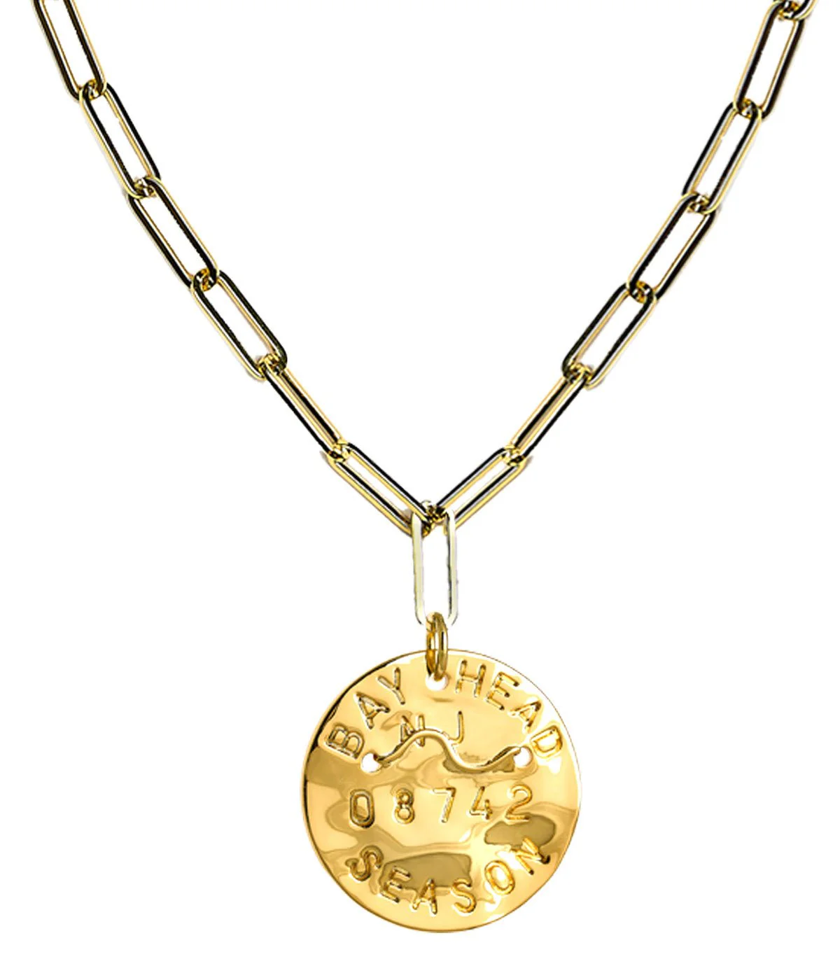 Beach Tag Charm Necklace – 18k Gold Plated - Image 26