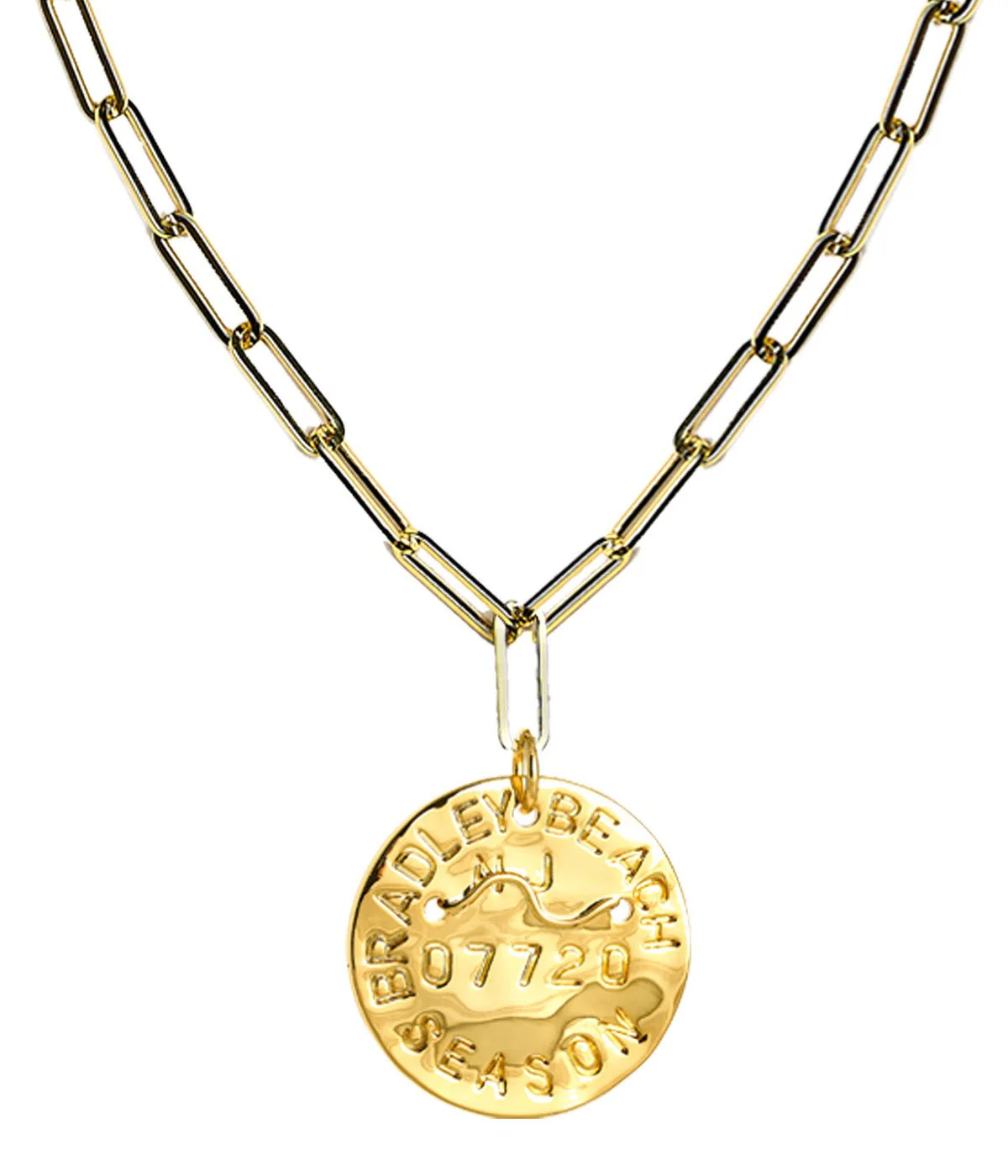 Beach Tag Charm Necklace – 18k Gold Plated - Image 27