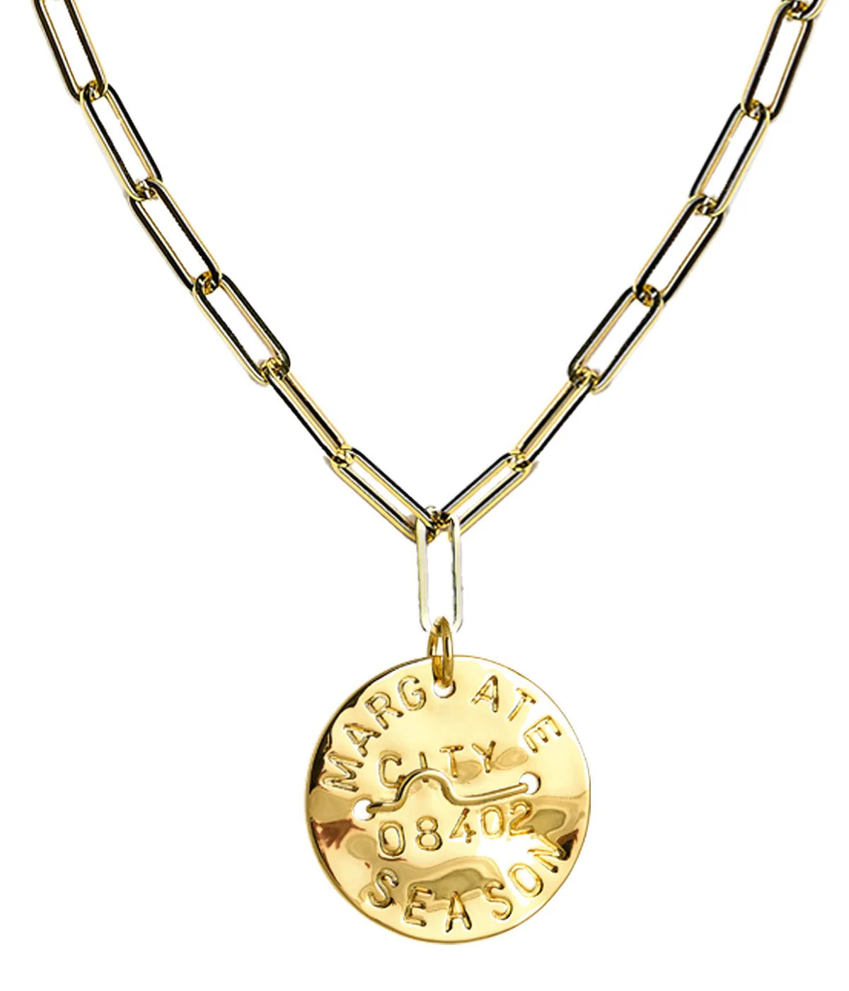 Beach Tag Charm Necklace – 18k Gold Plated - Image 28