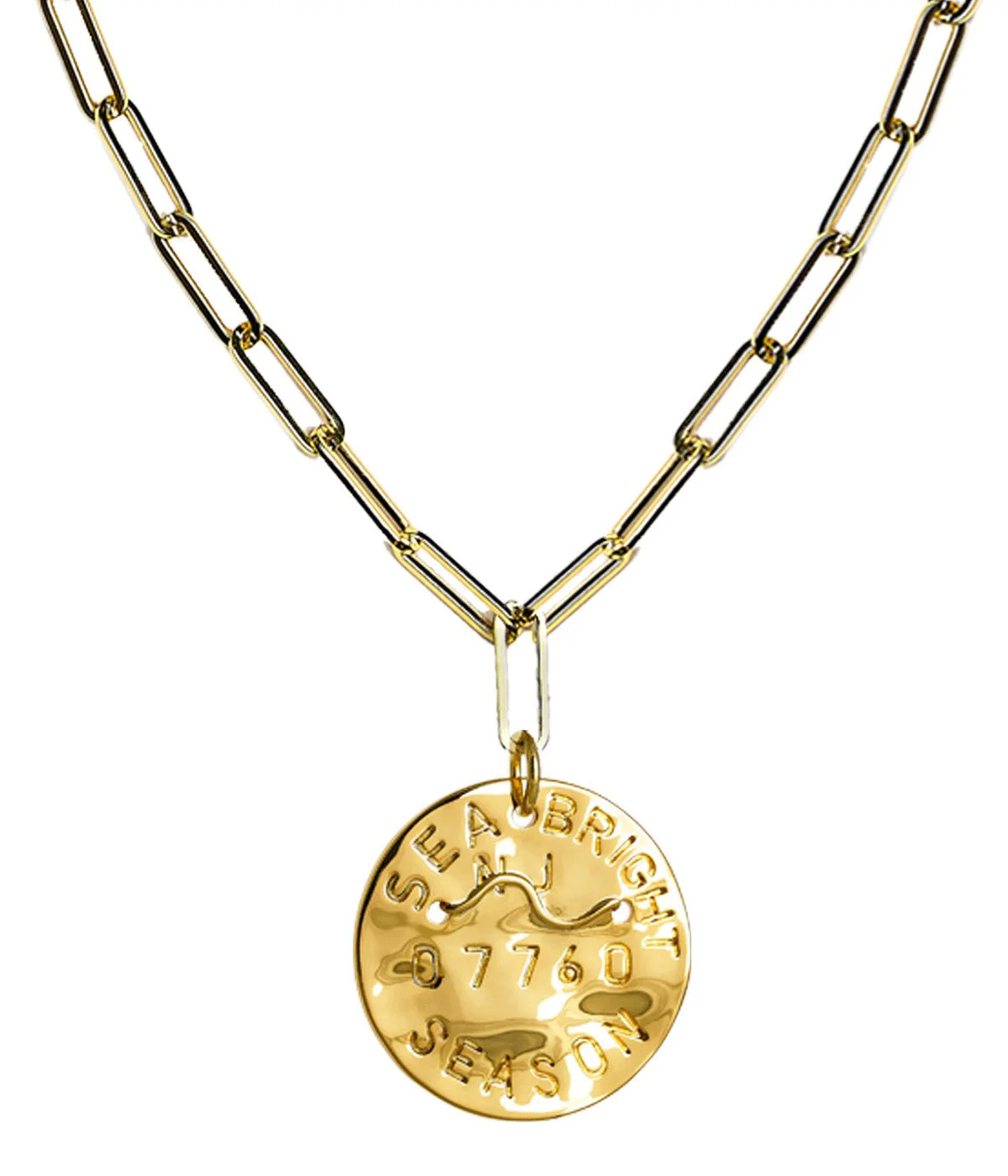 Beach Tag Charm Necklace – 18k Gold Plated - Image 30