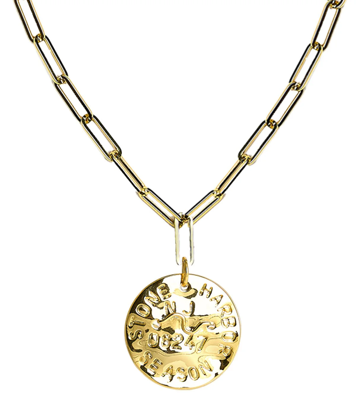 Beach Tag Charm Necklace – 18k Gold Plated - Image 32