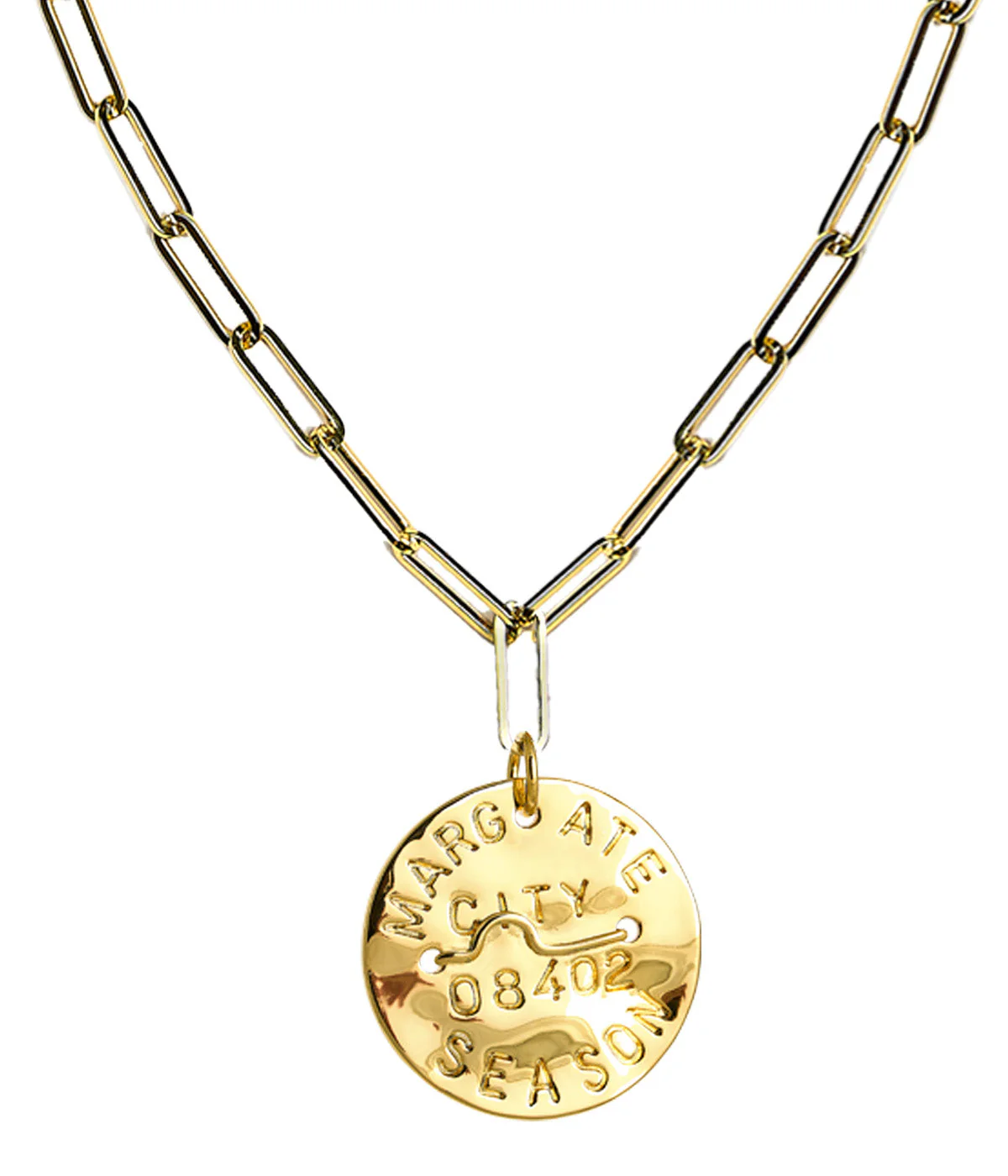 Beach Tag Charm Necklace – 18k Gold Plated - Image 37