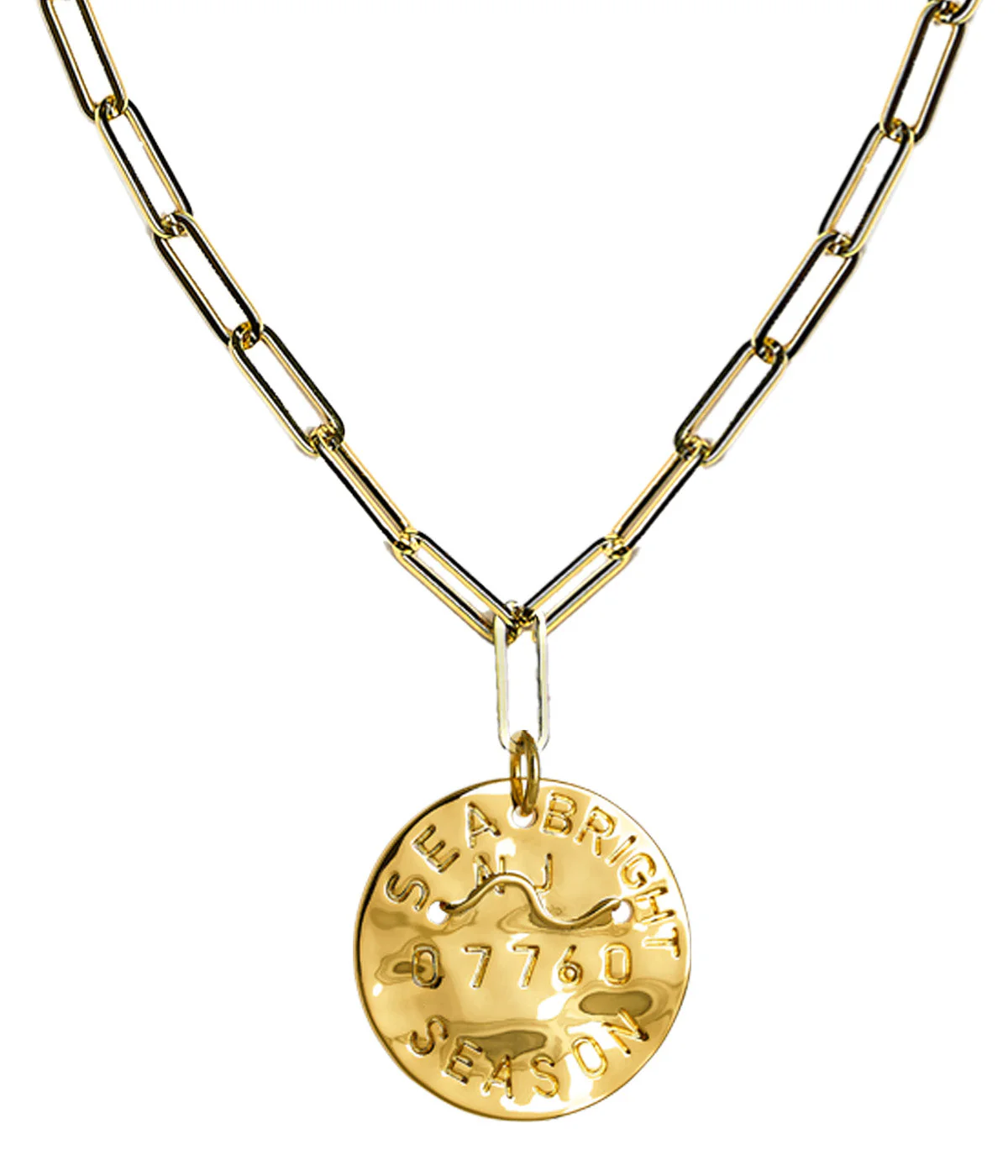 Beach Tag Charm Necklace – 18k Gold Plated - Image 39