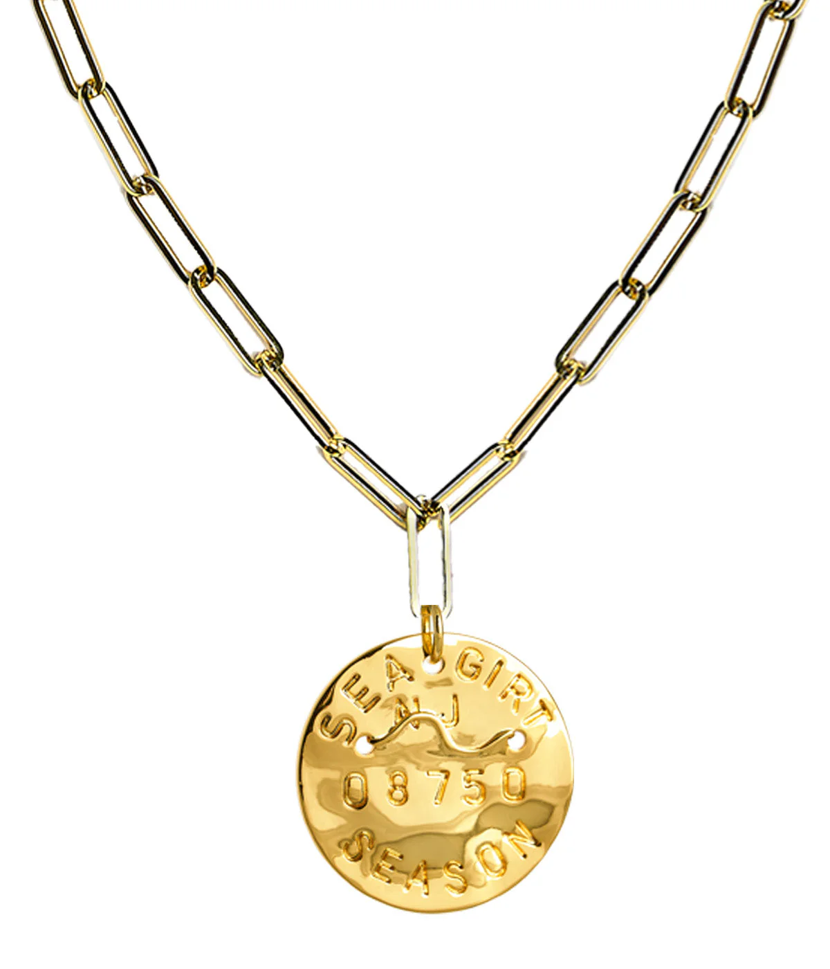 Beach Tag Charm Necklace – 18k Gold Plated - Image 40