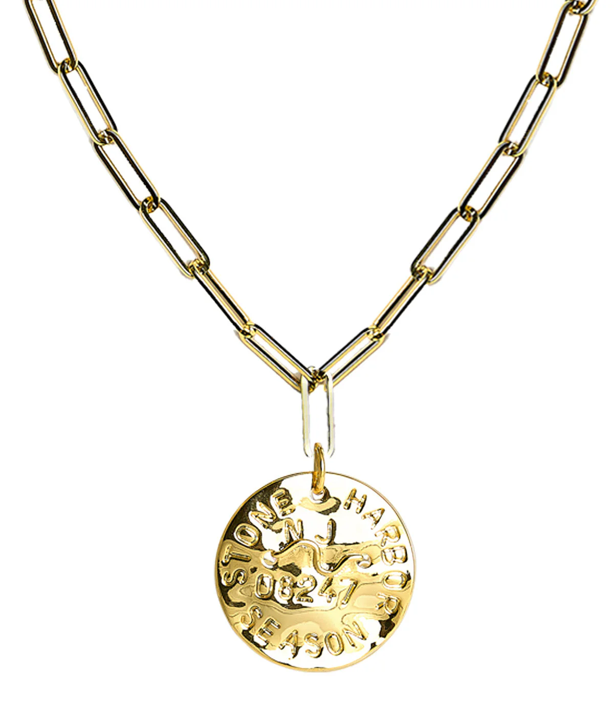 Beach Tag Charm Necklace – 18k Gold Plated - Image 41