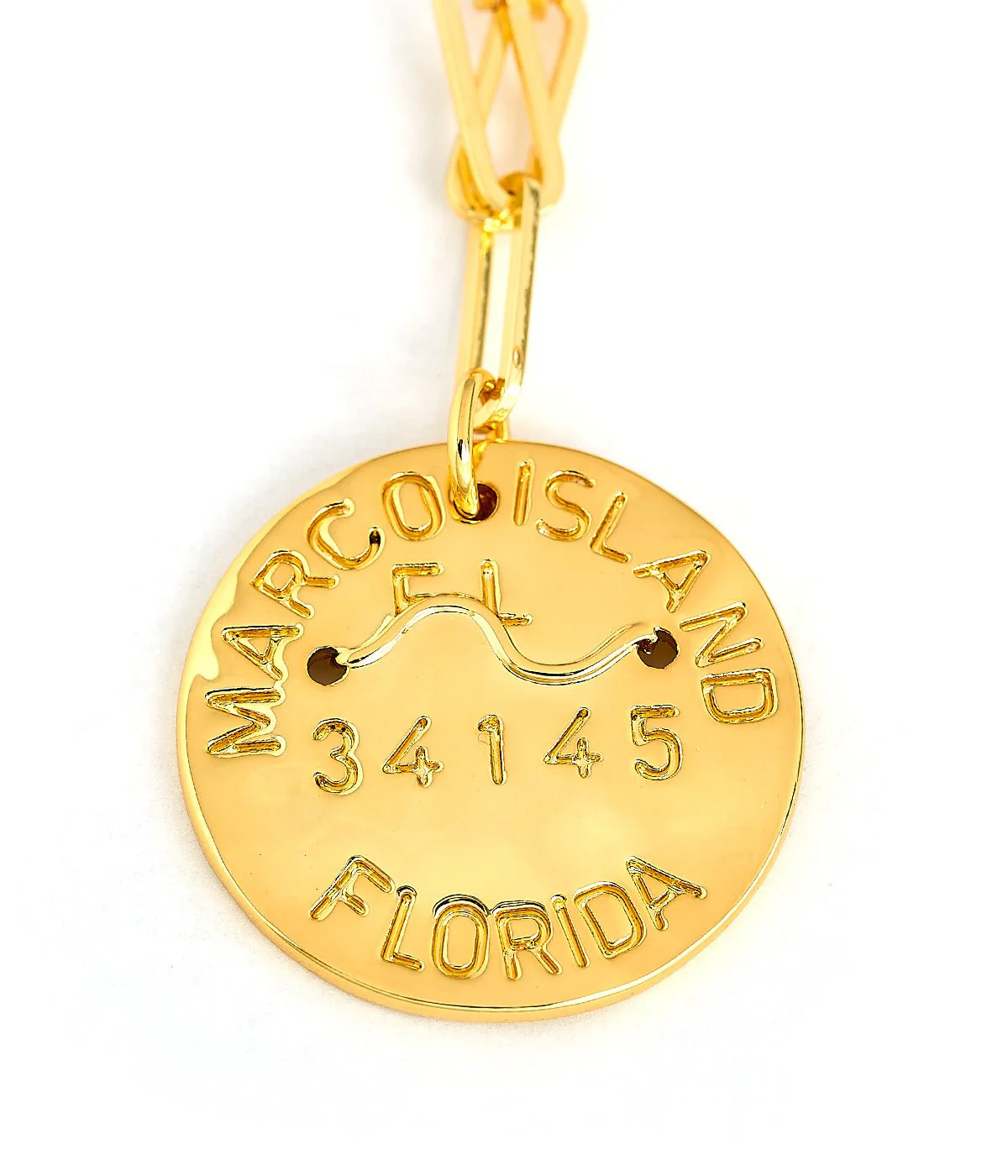 Beach Tag Charm Necklace – 18k Gold Plated - Image 43