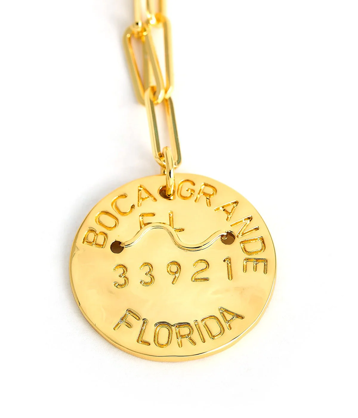 Beach Tag Charm Necklace – 18k Gold Plated - Image 44