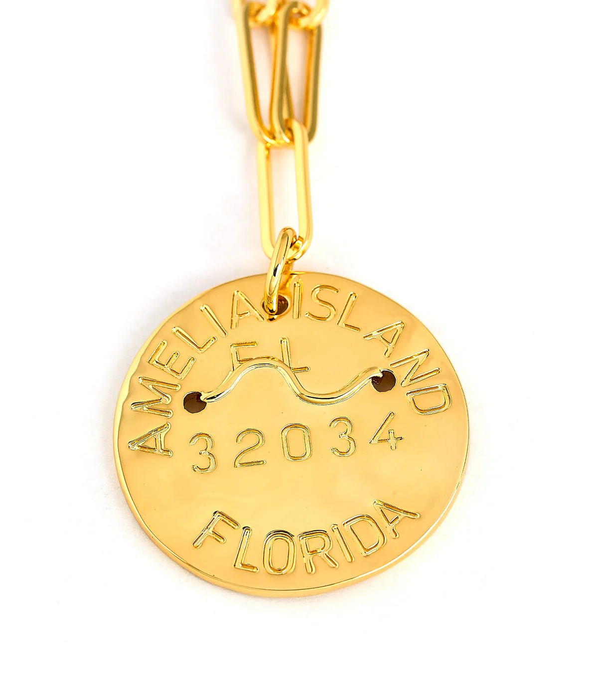 Beach Tag Charm Necklace – 18k Gold Plated - Image 45