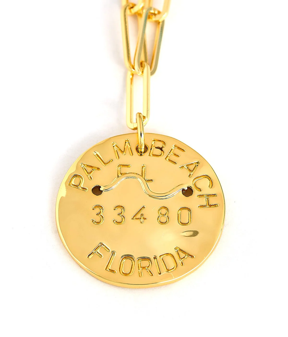 Beach Tag Charm Necklace – 18k Gold Plated - Image 46