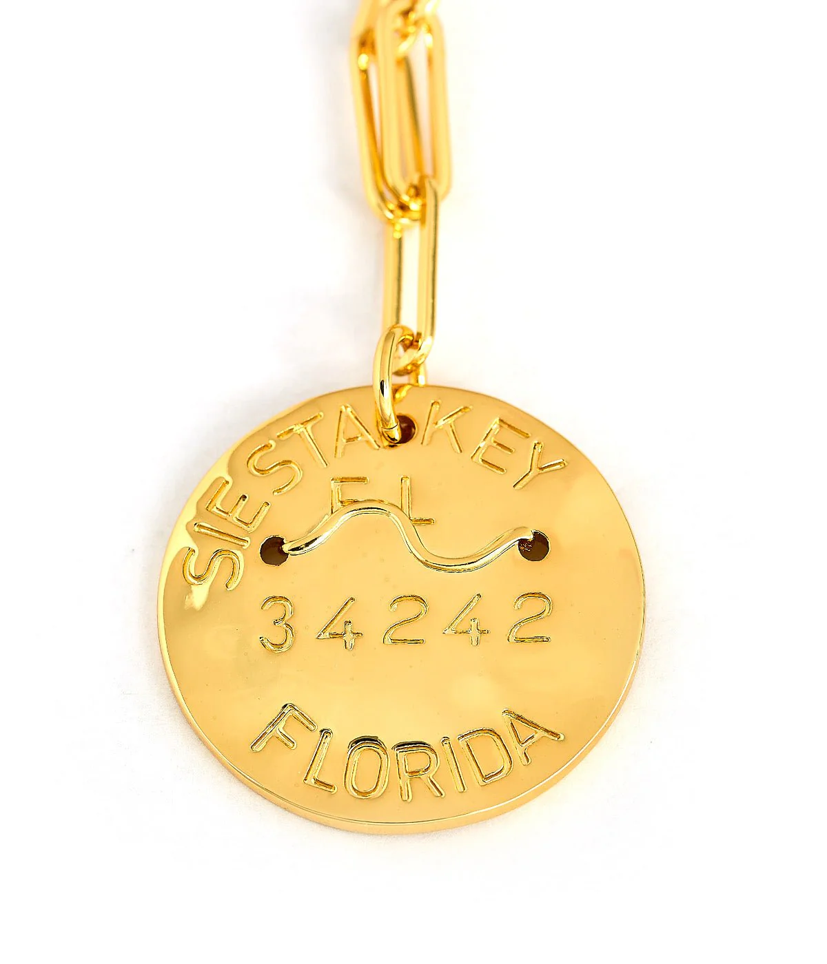 Beach Tag Charm Necklace – 18k Gold Plated - Image 48
