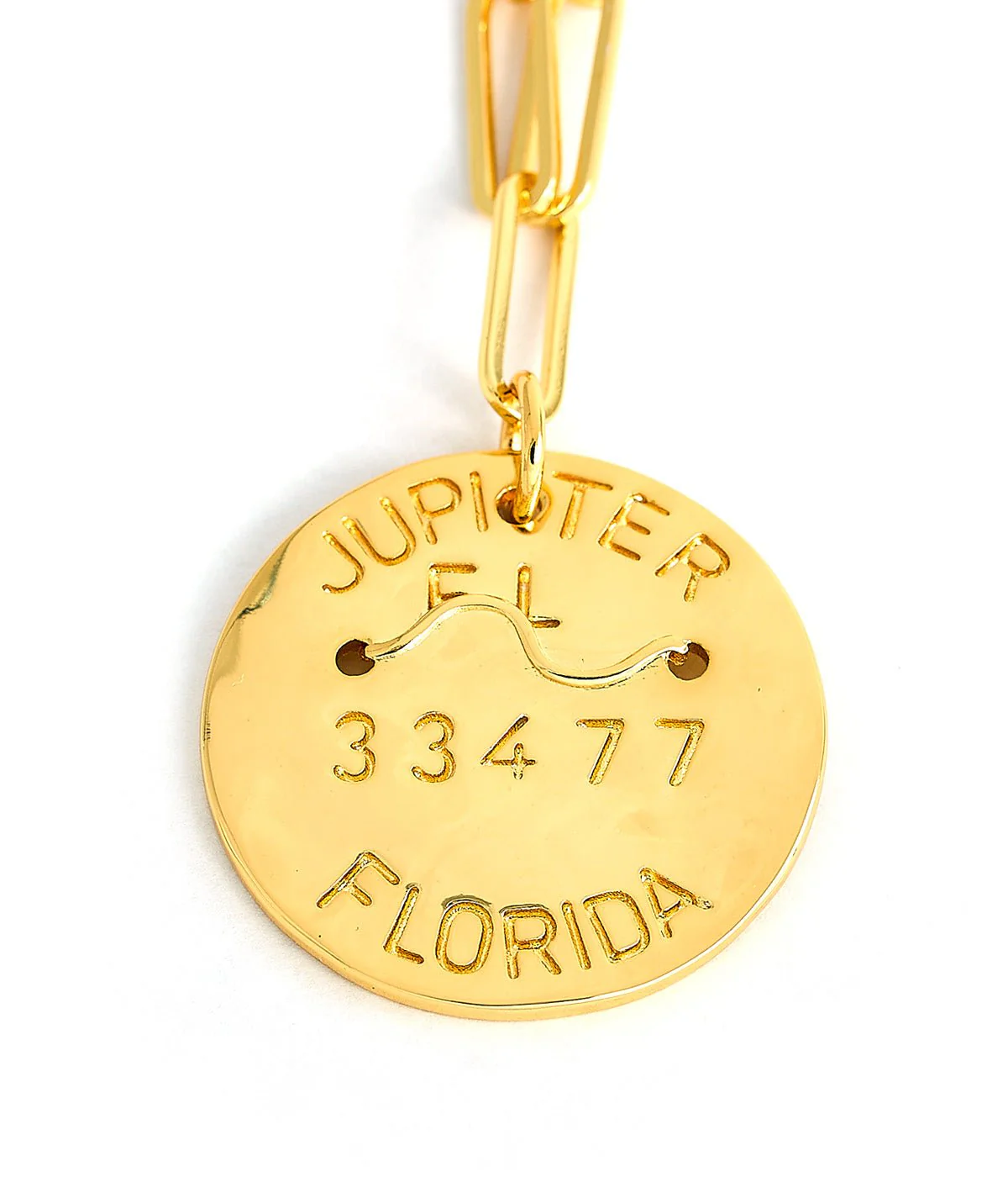 Beach Tag Charm Necklace – 18k Gold Plated - Image 50