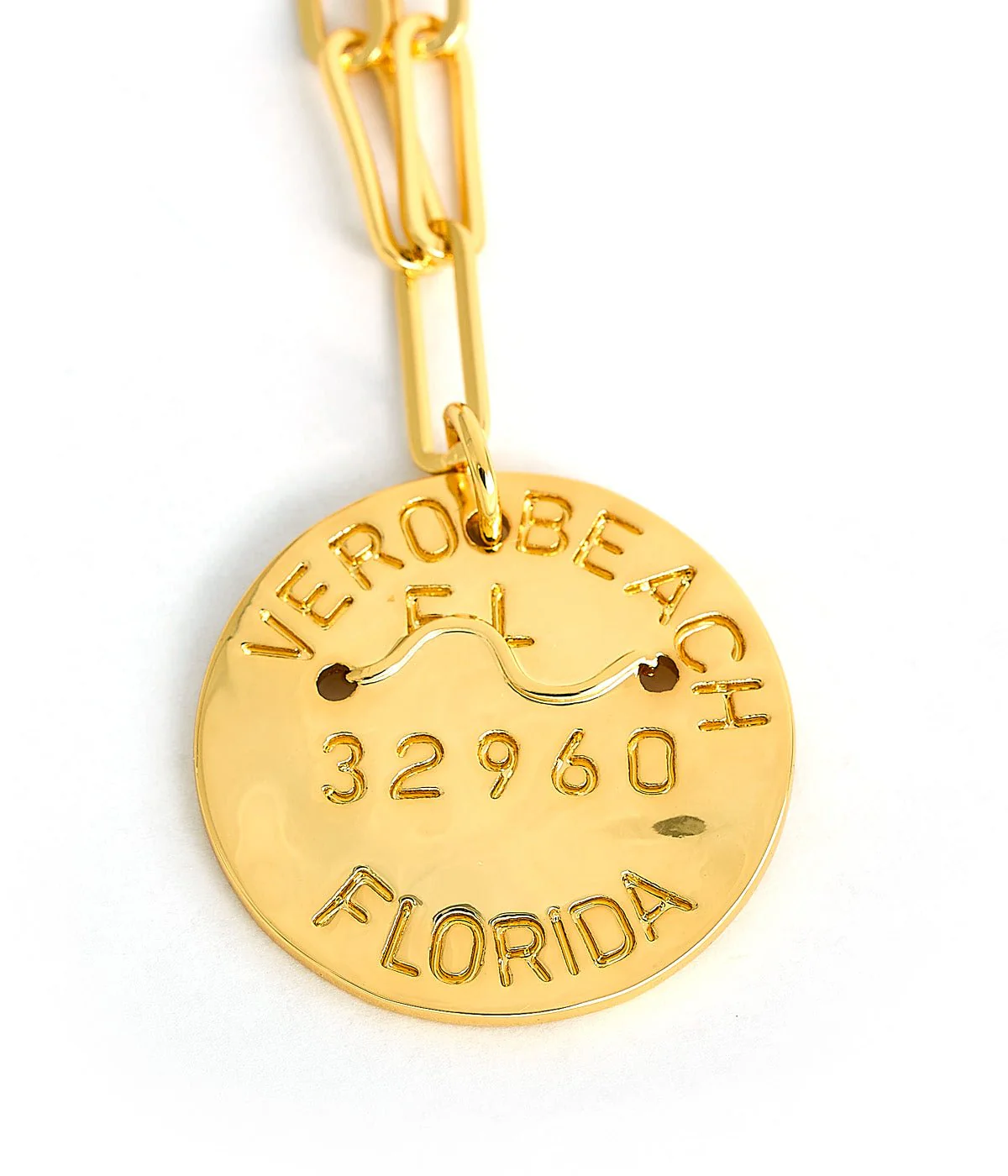 Beach Tag Charm Necklace – 18k Gold Plated - Image 51