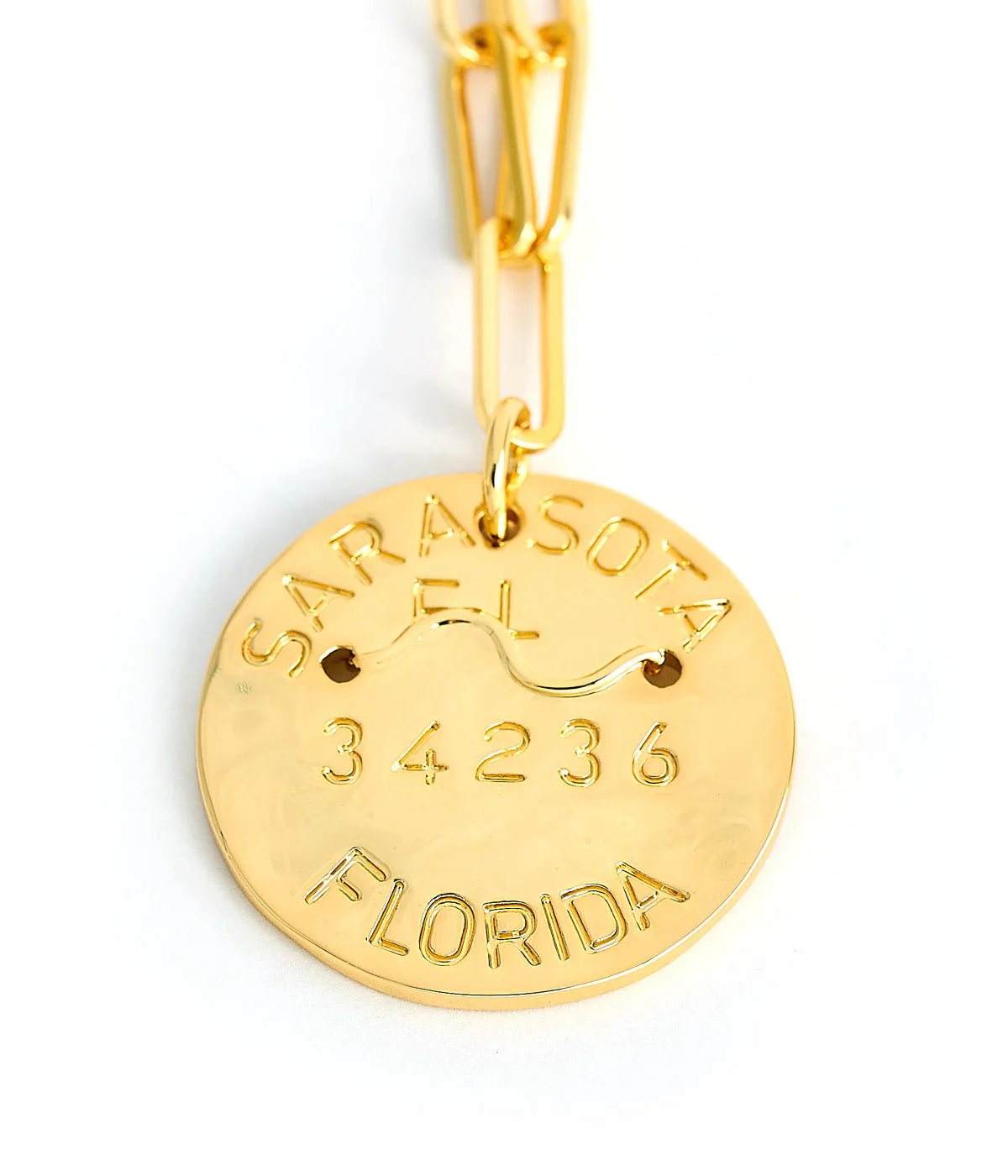 Beach Tag Charm Necklace – 18k Gold Plated - Image 53