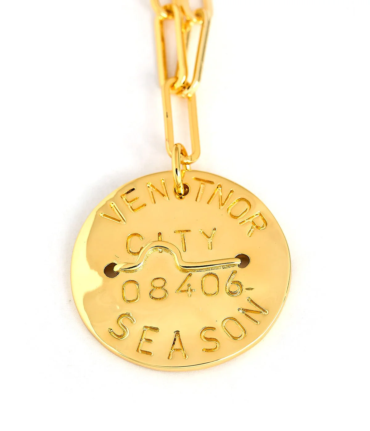 Beach Tag Charm Necklace – 18k Gold Plated - Image 64