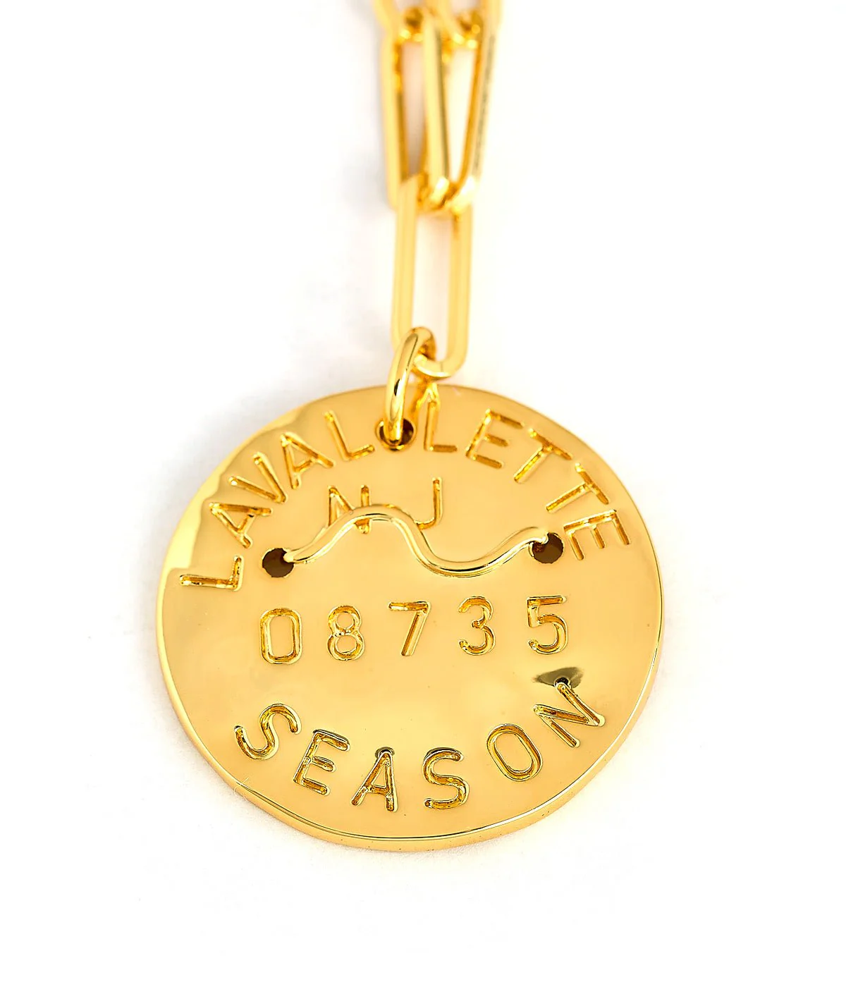Beach Tag Charm Necklace – 18k Gold Plated - Image 67