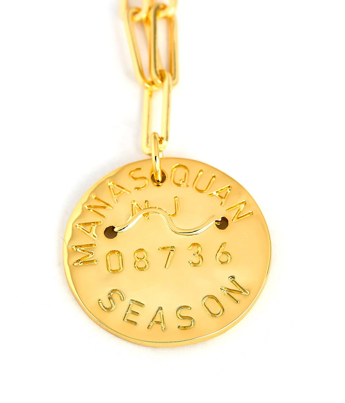 Beach Tag Charm Necklace – 18k Gold Plated - Image 69