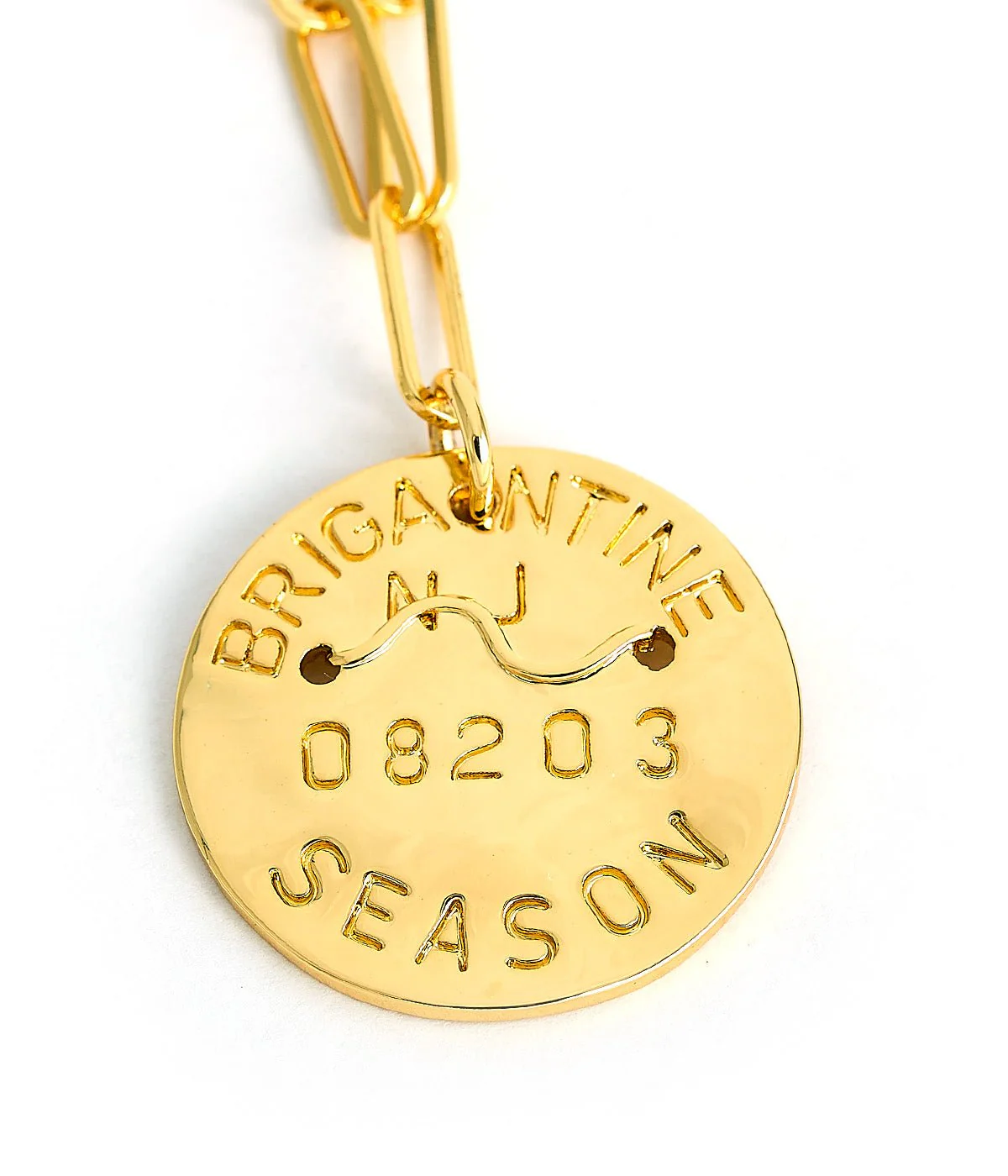 Beach Tag Charm Necklace – 18k Gold Plated - Image 70