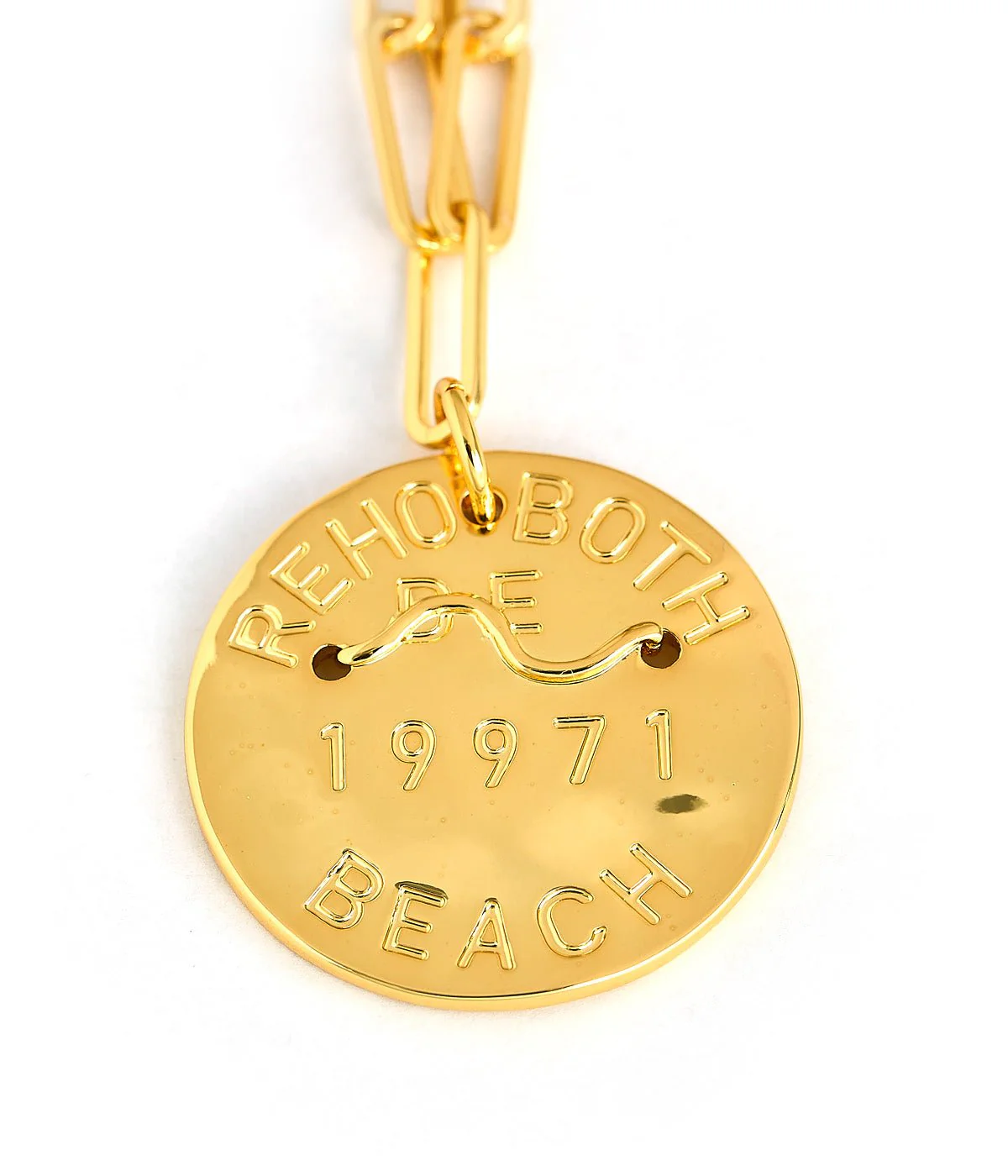 Beach Tag Charm Necklace – 18k Gold Plated - Image 73