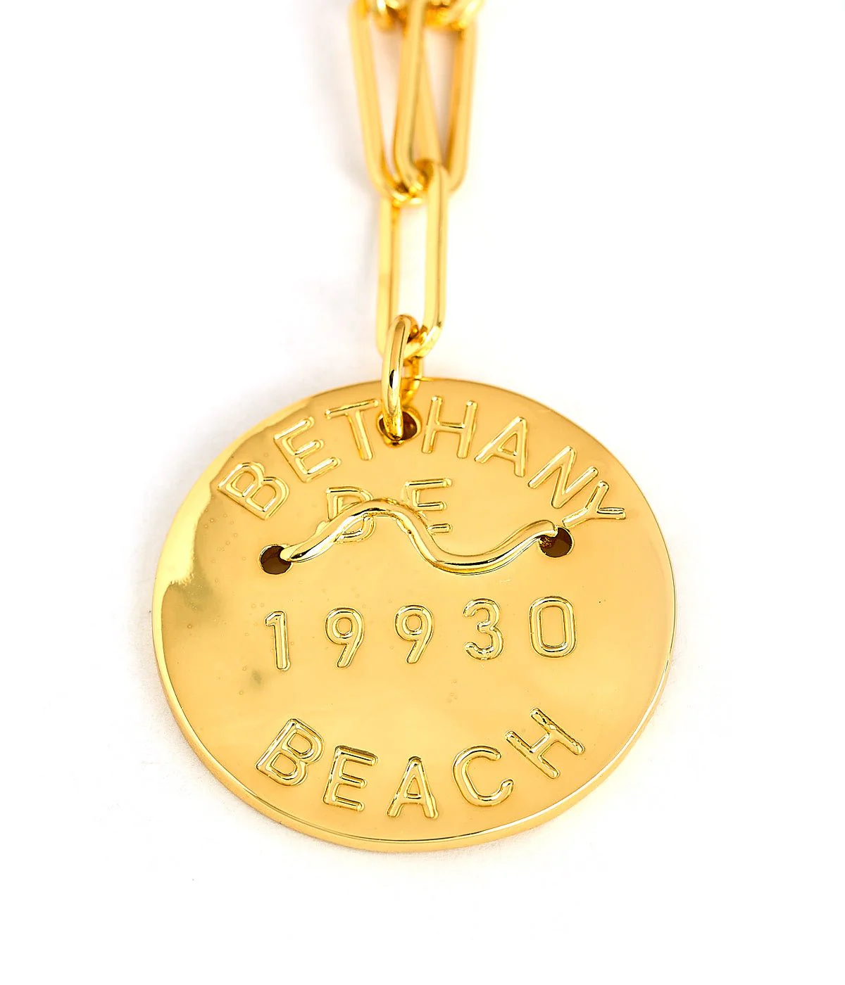 Beach Tag Charm Necklace – 18k Gold Plated - Image 74