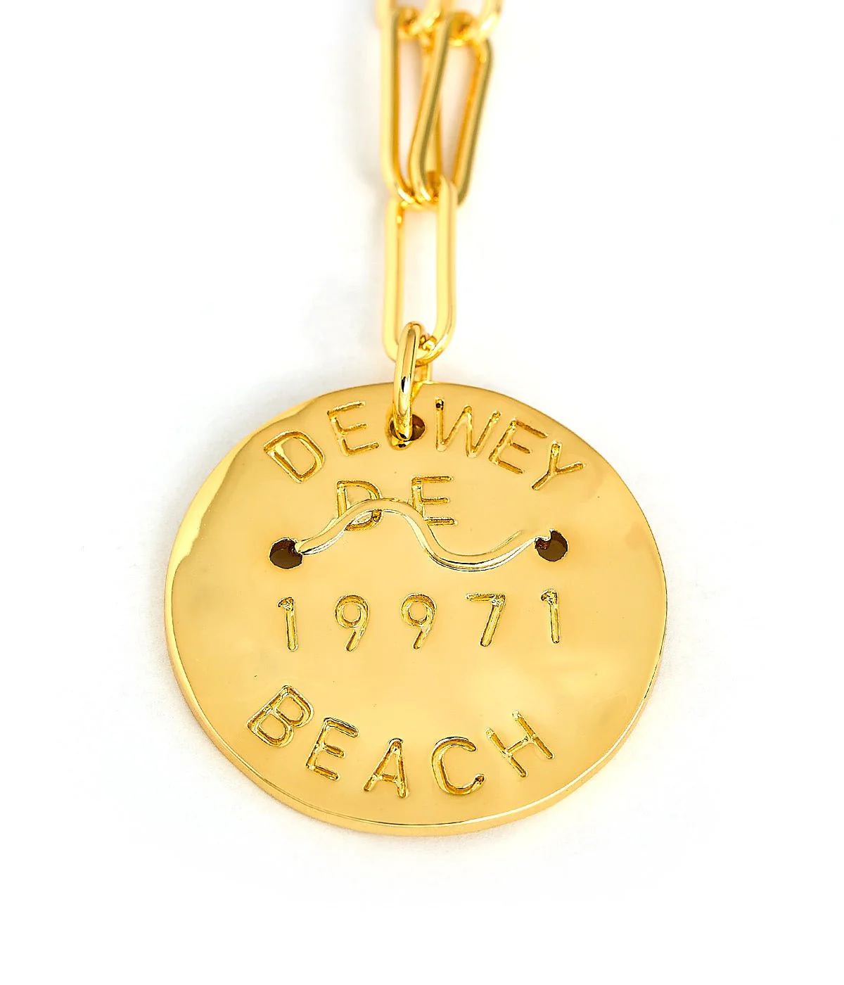 Beach Tag Charm Necklace – 18k Gold Plated - Image 75