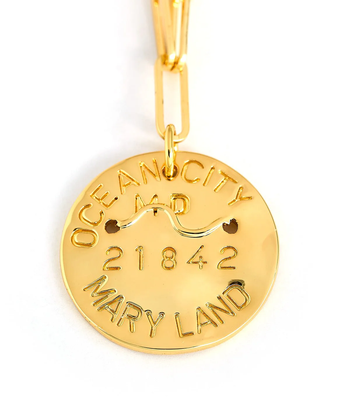 Beach Tag Charm Necklace – 18k Gold Plated - Image 78