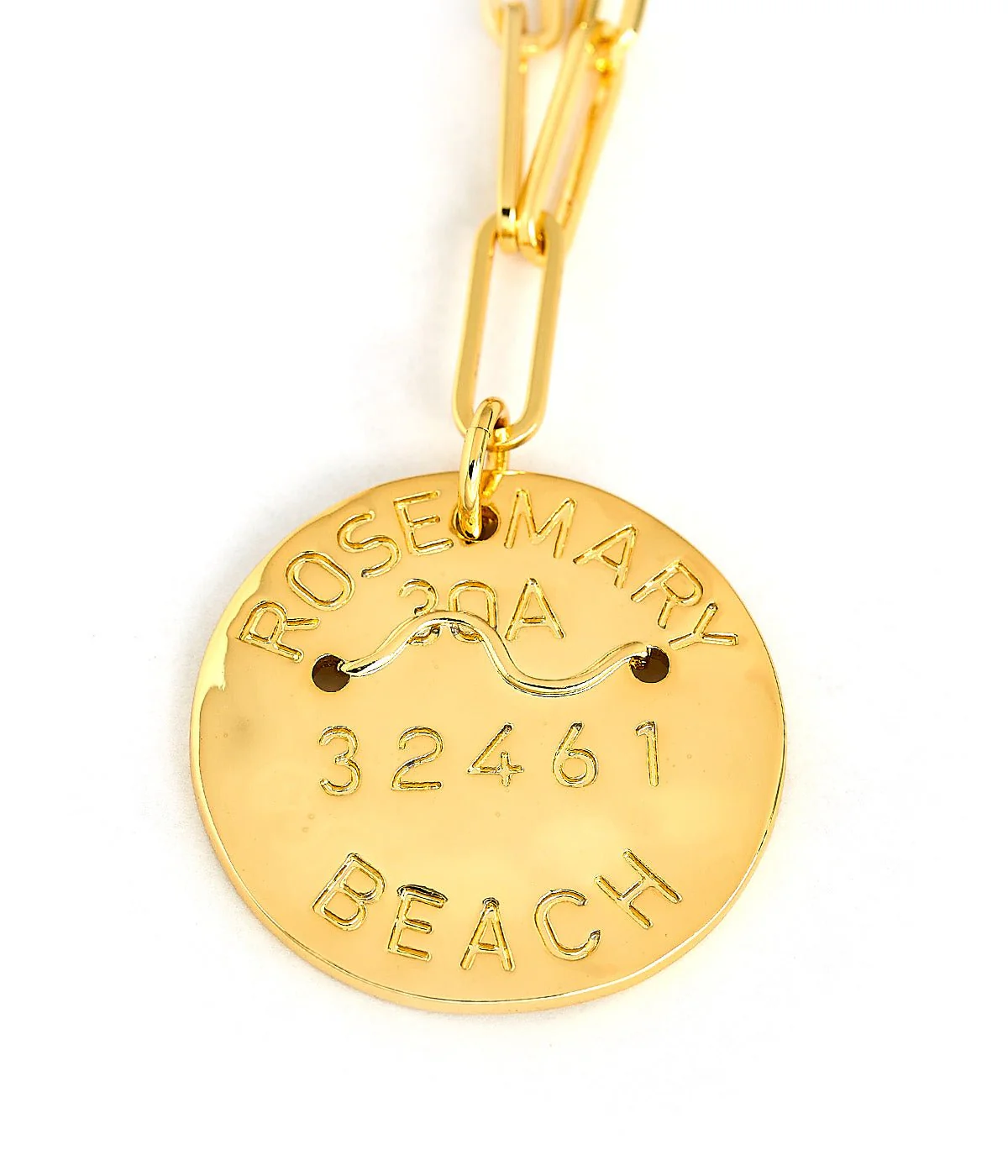 Beach Tag Charm Necklace – 18k Gold Plated - Image 79