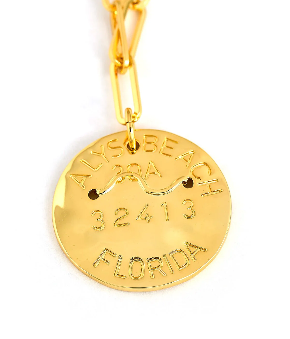 Beach Tag Charm Necklace – 18k Gold Plated - Image 81