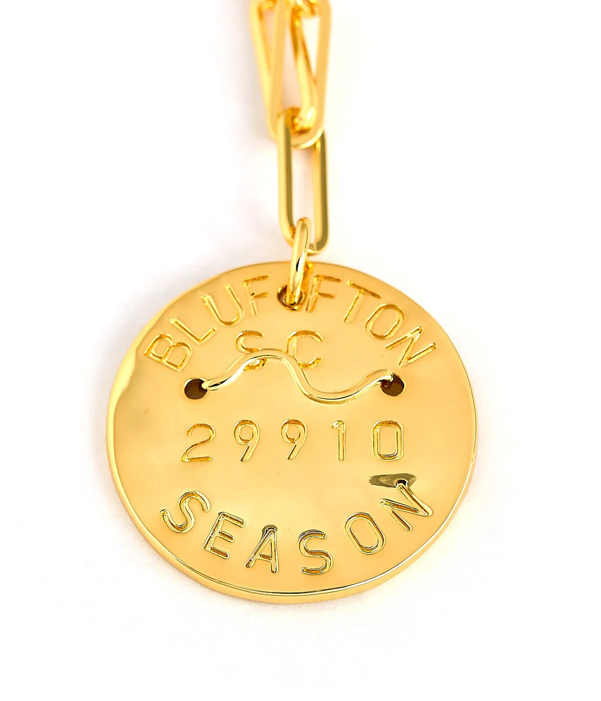 Beach Tag Charm Necklace – 18k Gold Plated - Image 90