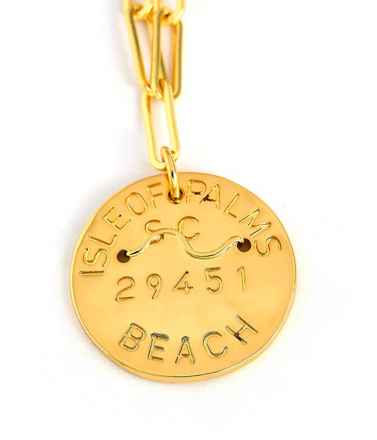 Beach Tag Charm Necklace – 18k Gold Plated - Image 92