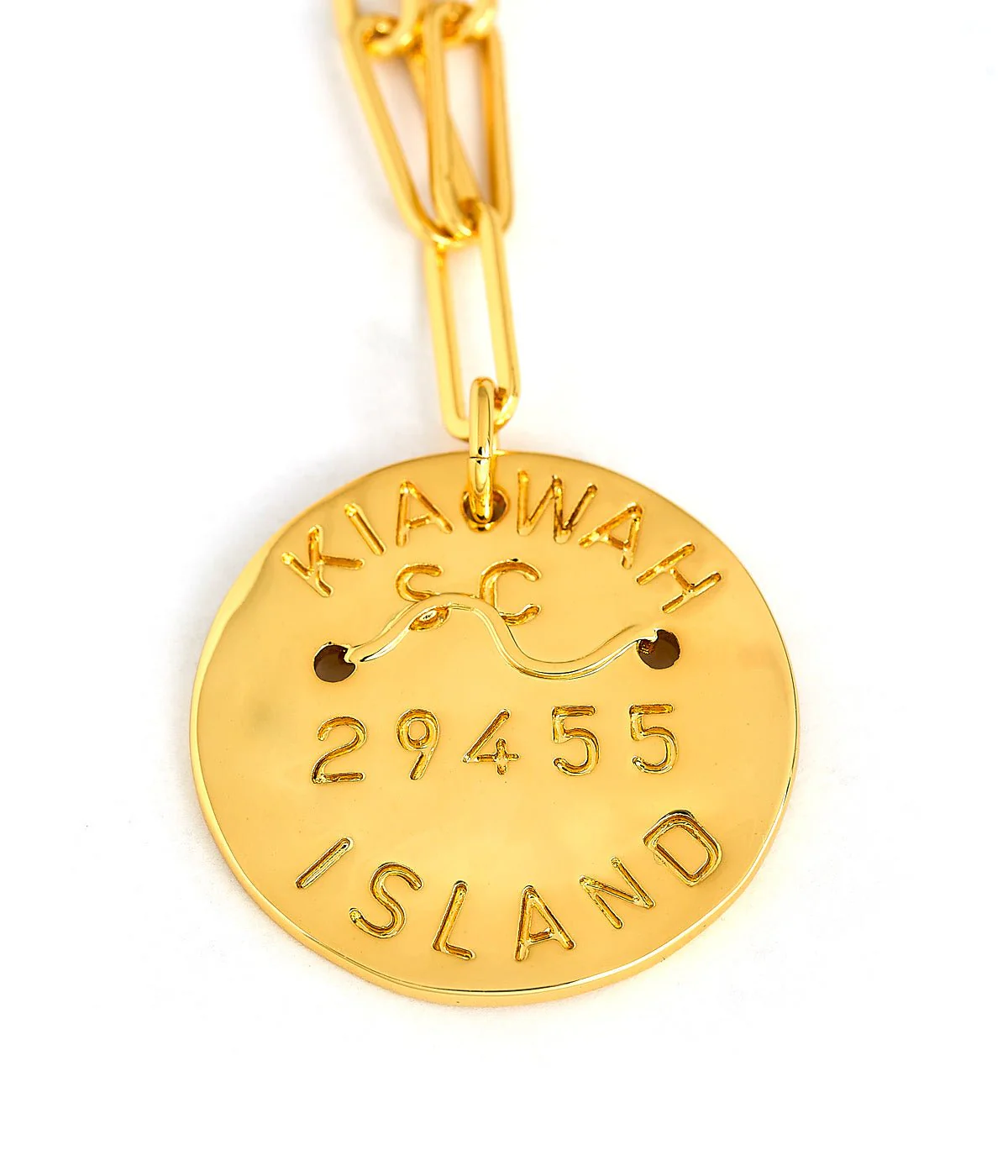 Beach Tag Charm Necklace – 18k Gold Plated - Image 93