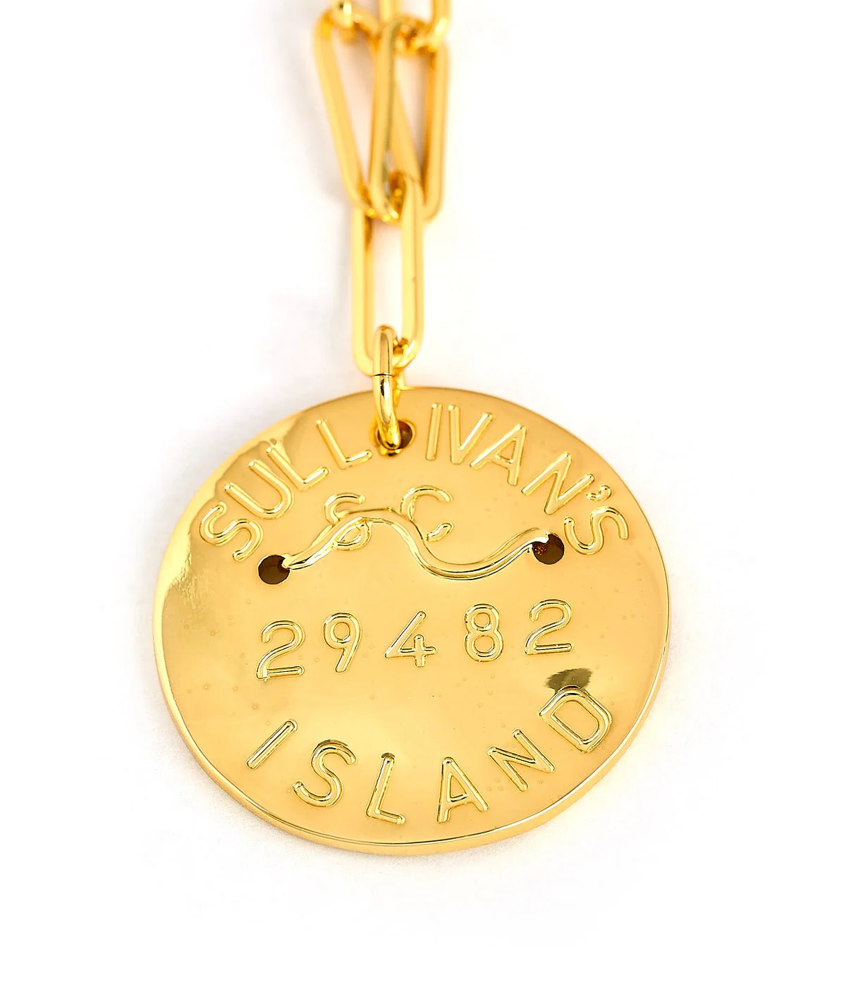 Beach Tag Charm Necklace – 18k Gold Plated - Image 95