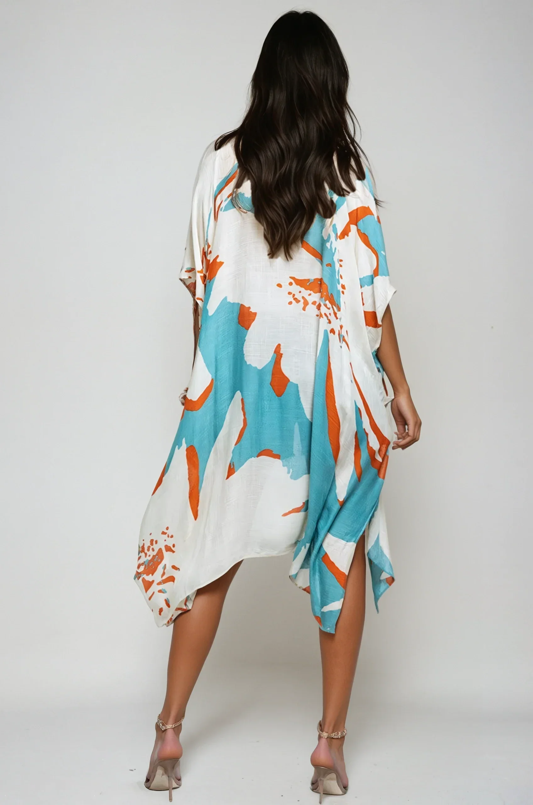 Ocean Bloom Kimono Wrap Aquamarine - Image 3
