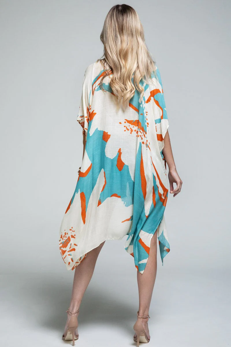 Ocean Bloom Kimono Wrap Aquamarine - Image 5